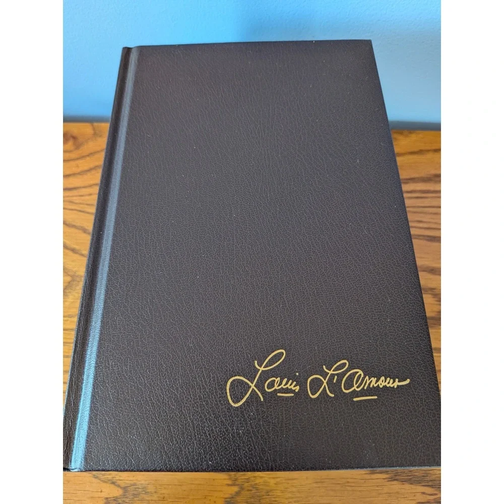 Louis L'amour Leatherette Hardcover Book Set 4 Titles Bantam Collection Brown